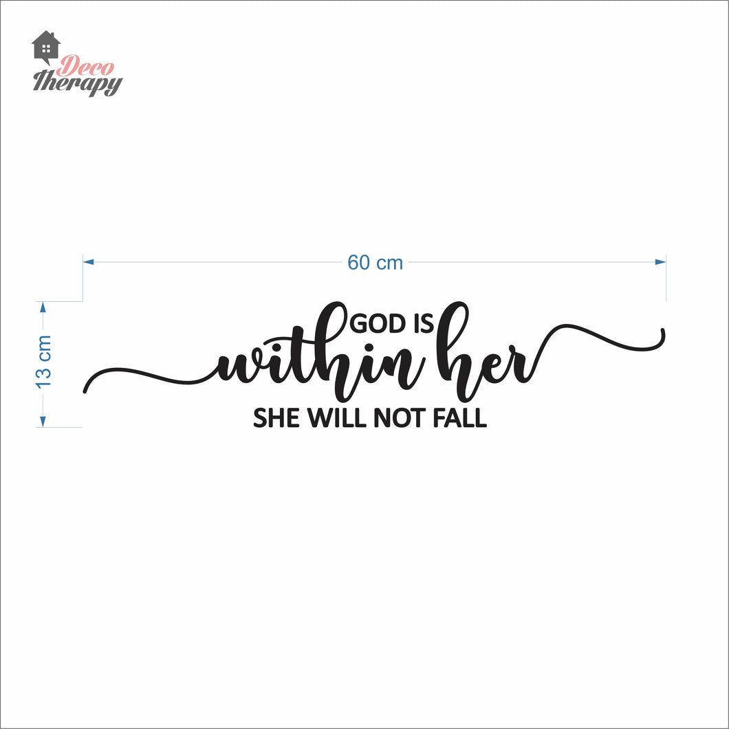 God Is Within Her She Will Not Fall V2 Wall Decal Decotherapy
