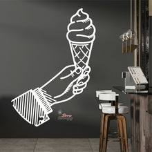 Load image into Gallery viewer, Hand Holding Ice Cream Waffle Wall Decal Decotherapy