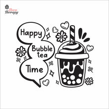 Load image into Gallery viewer, Happy Bubble Tea Time Boba Milktea Wall Decal Decotherapy