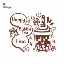 Load image into Gallery viewer, Happy Bubble Tea Time Boba Milktea Wall Decal Decotherapy