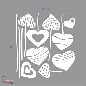 Hearts Hanging DIY Wall Decal Decotherapy