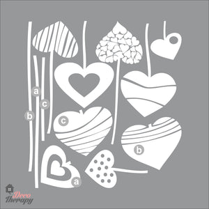 Hearts Hanging DIY Wall Decal Decotherapy