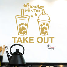 Load image into Gallery viewer, I Love Milktea Take Out Sign Wall Decal Decotherapy