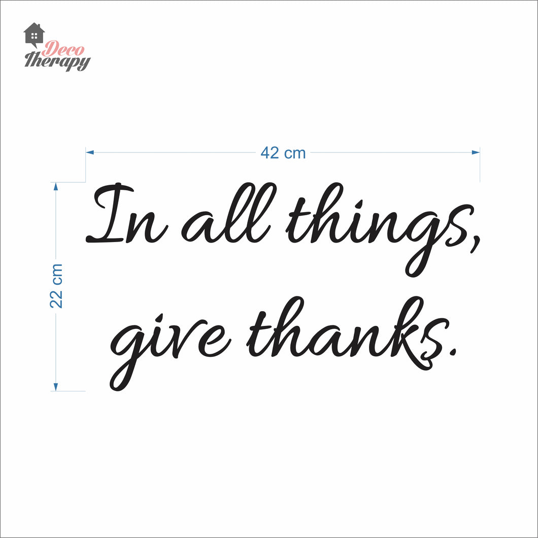 In All Things Give Thanks Wall Decal Decotherapy