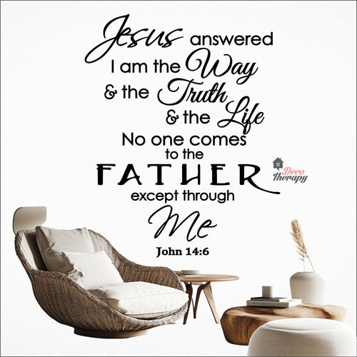 Jesus Answered I Am The Way Truth Life Wall Decal Decotherapy