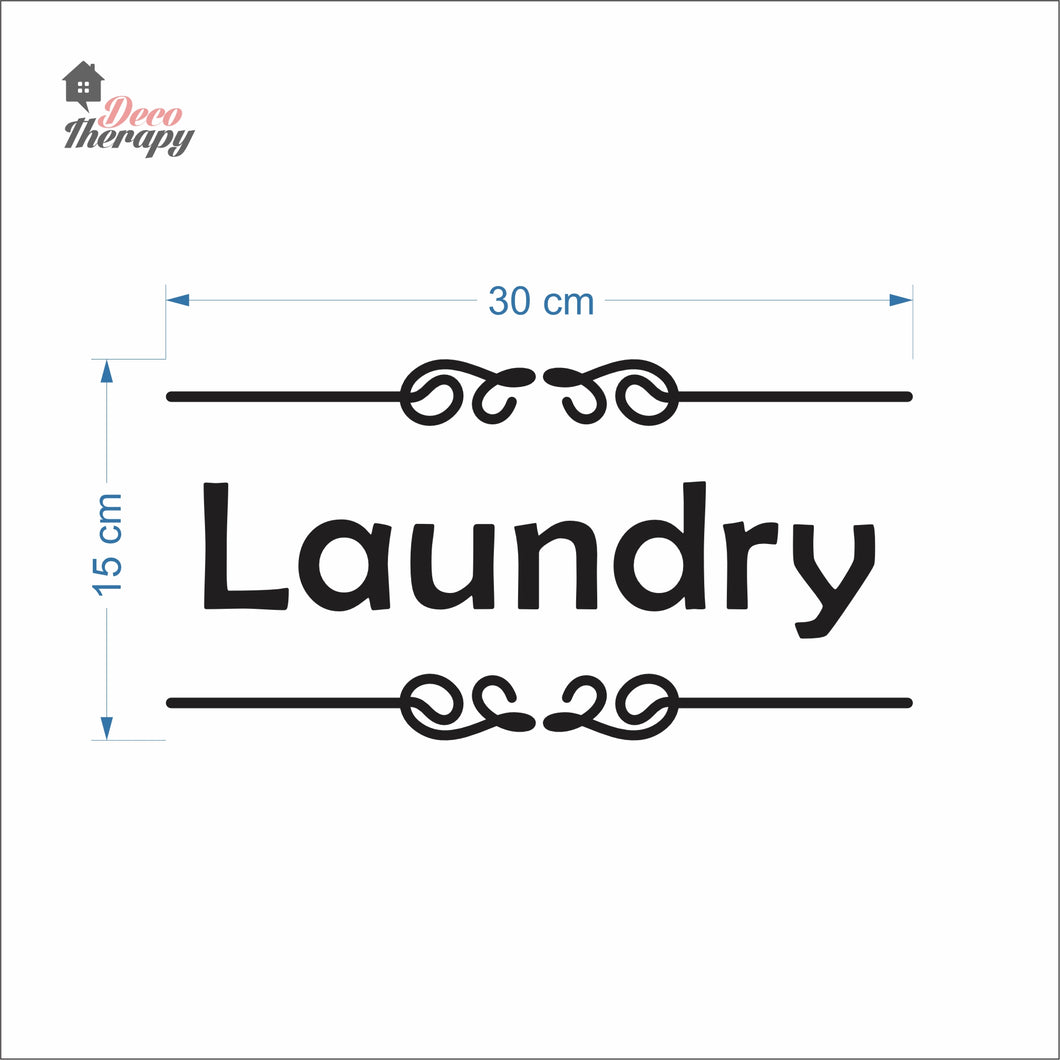 Laundry Sign Sticker Self-Adhesive Decotherapy