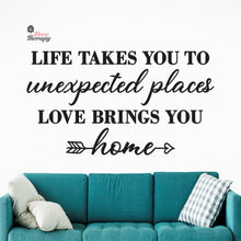 Load image into Gallery viewer, Life Takes You To Unexpected Places Love Brings You Home Wall Decal Decotherapy