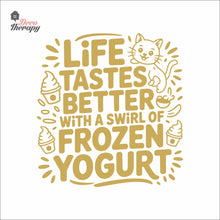 Load image into Gallery viewer, Life Tastes Better With Swirl Of Frozen Yogurt Wall Decal Decotherapy