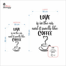 Load image into Gallery viewer, Love Is In The Air It Smells Like Coffee Heart Cup Wall Decal Decotherapy