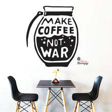 Load image into Gallery viewer, Make Coffee Not War Wall Decal Decotherapy