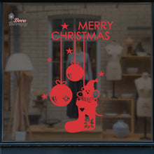Load image into Gallery viewer, Merry Christmas Hanging Bells and Socks Wall Decal Decotherapy