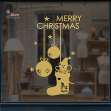 Load image into Gallery viewer, Merry Christmas Hanging Bells and Socks Wall Decal Decotherapy