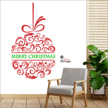 Load image into Gallery viewer, Merry Christmas Ribbon Ball Wall Decal Decotherapy