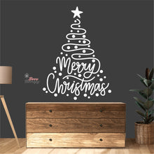Load image into Gallery viewer, Merry Christmas Swirl Tree Wall Decal Decotherapy