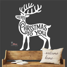 Load image into Gallery viewer, Merry Christmas To You With Deer Wall Decal Decotherapy