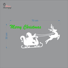 Load image into Gallery viewer, Merry Christmas Santa Reindeer Wall Decal Decotherapy