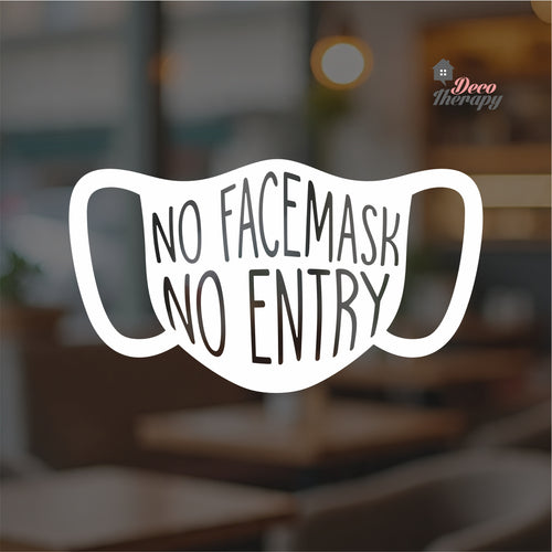 No Facemask No Entry Sign Sticker Self-Adhesive Decotherapy