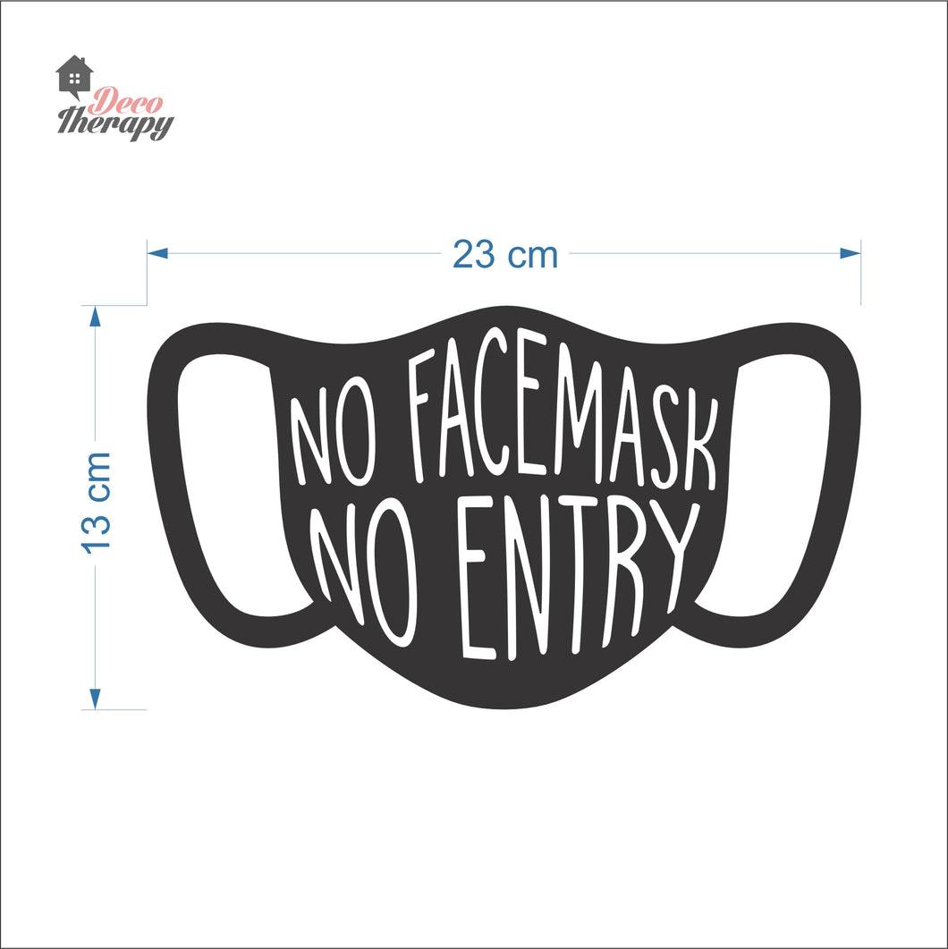 No Facemask No Entry Sign Sticker Self-Adhesive Decotherapy