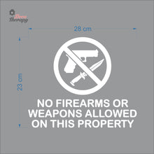 Load image into Gallery viewer, No Firearms Or Weapons Allowed On This Property Sign Sticker Self-Adhesive Decotherapy