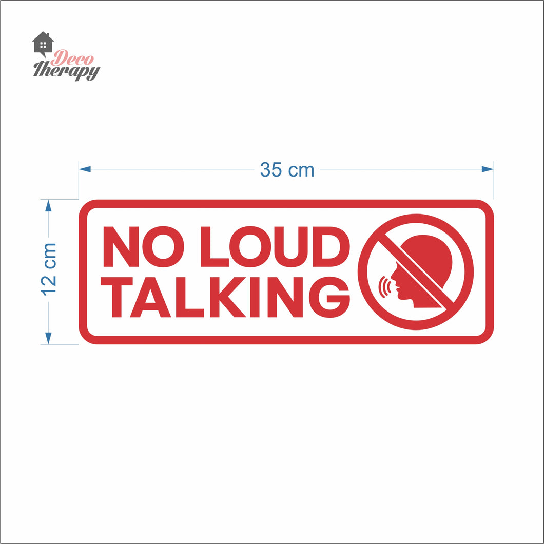 No Loud Talking Sign Sign Sticker Self-Adhesive Decotherapy