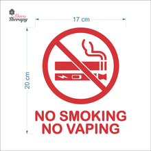 Load image into Gallery viewer, No Smoking No Vaping Round Sign Sticker Self-Adhesive Decotherapy