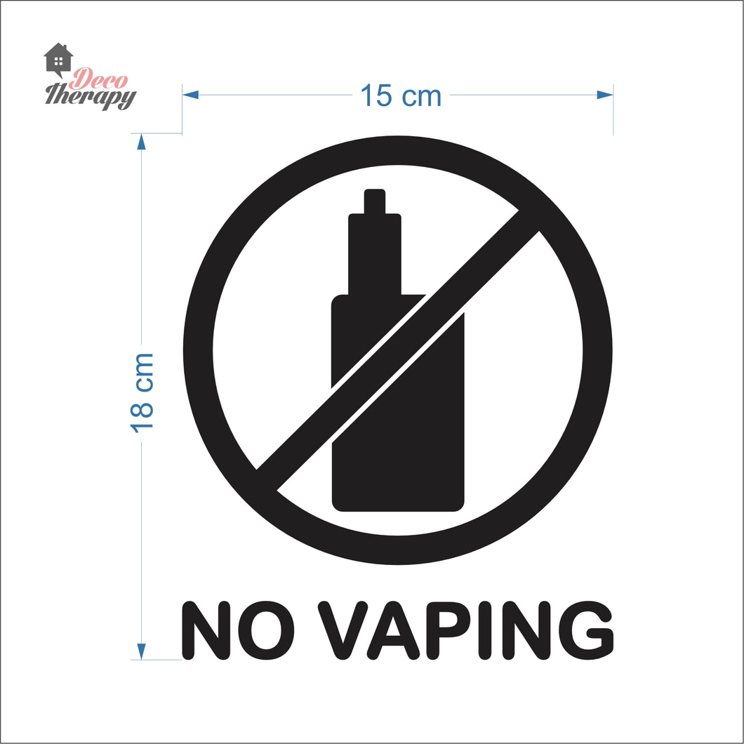 No Vaping Sign Sticker Self-Adhesive Decotherapy