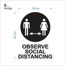Load image into Gallery viewer, Observe Social Distancing Sign Sticker Self-Adhesive Decotherapy