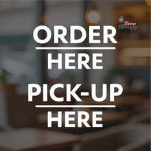 Load image into Gallery viewer, Order Here Pick-Up Here Sign Sticker Self-Adhesive Decotherapy