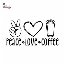 Load image into Gallery viewer, Peace Love Coffee Wall Decal Decotherapy