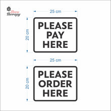 Load image into Gallery viewer, Please Pay Here Please Order Here Sign Sticker Self-Adhesive Decotherapy