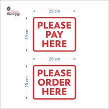 Load image into Gallery viewer, Please Pay Here Please Order Here Sign Sticker Self-Adhesive Decotherapy