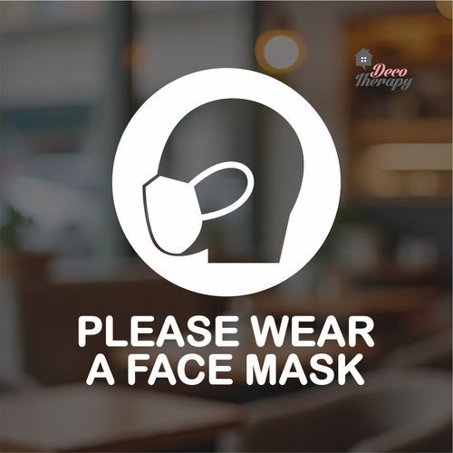 Please Wear A Face Mask Round Sign Sticker Self-Adhesive Decotherapy