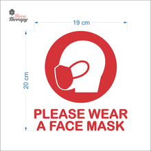 Load image into Gallery viewer, Please Wear A Face Mask Round Sign Sticker Self-Adhesive Decotherapy