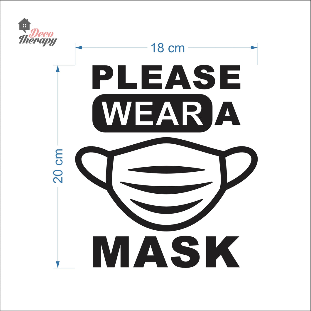 Please Wear A Mask Sign Sticker Self-Adhesive Decotherapy