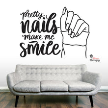 Load image into Gallery viewer, Pretty Nails Make Me Smile Wall Decal Decotherapy