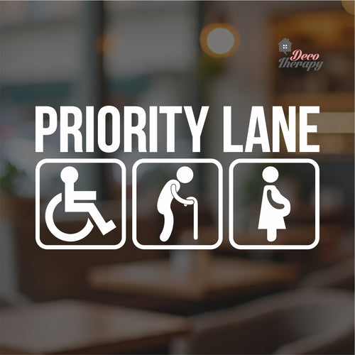 Priority Lane Sign Sticker Self-Adhesive Decotherapy