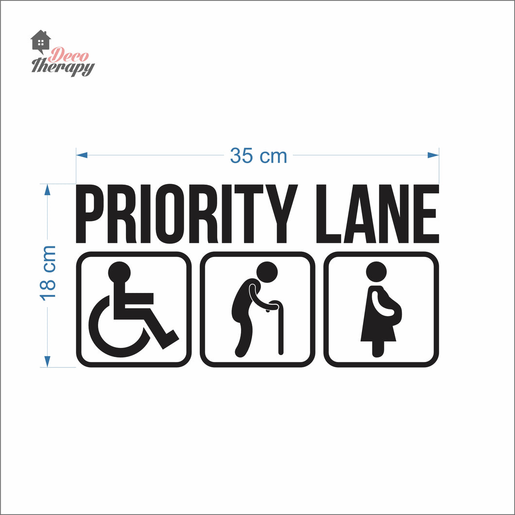 Priority Lane Sign Sticker Self-Adhesive Decotherapy