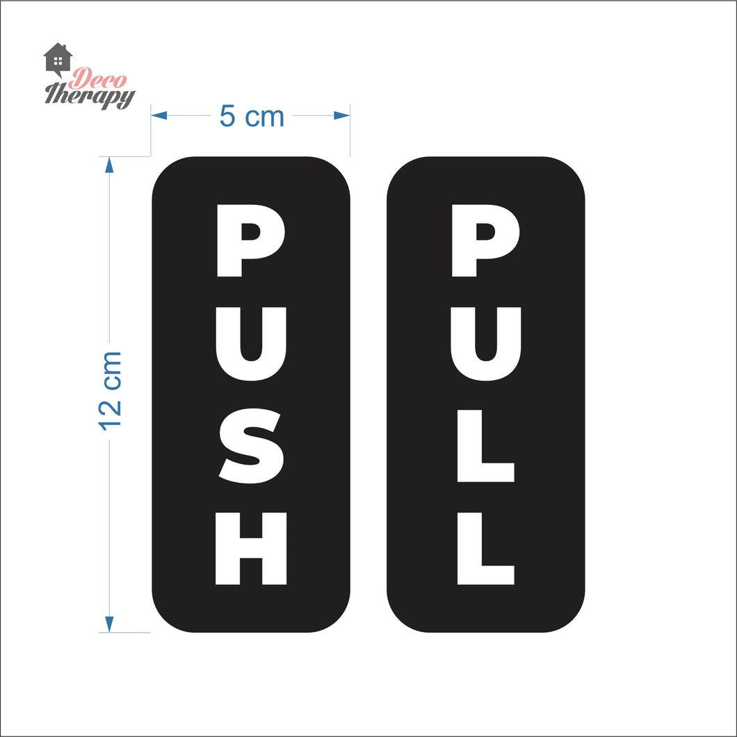 Push Pull Text Door Sign Sticker Self-Adhesive Decotherapy