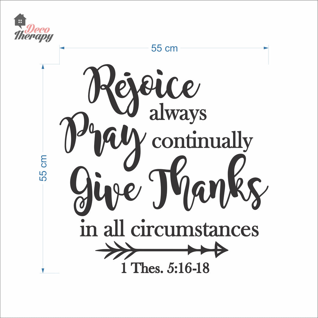 Rejoice Always Pray Continually Give Thanks Wall Decal Decotherapy