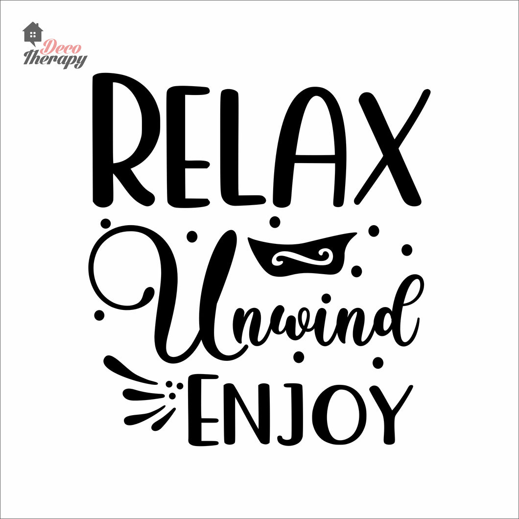 Relax Unwind Enjoy Skin Care Spa Salon Wall Decal Decotherapy