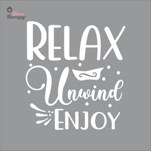 Load image into Gallery viewer, Relax Unwind Enjoy Skin Care Spa Salon Wall Decal Decotherapy