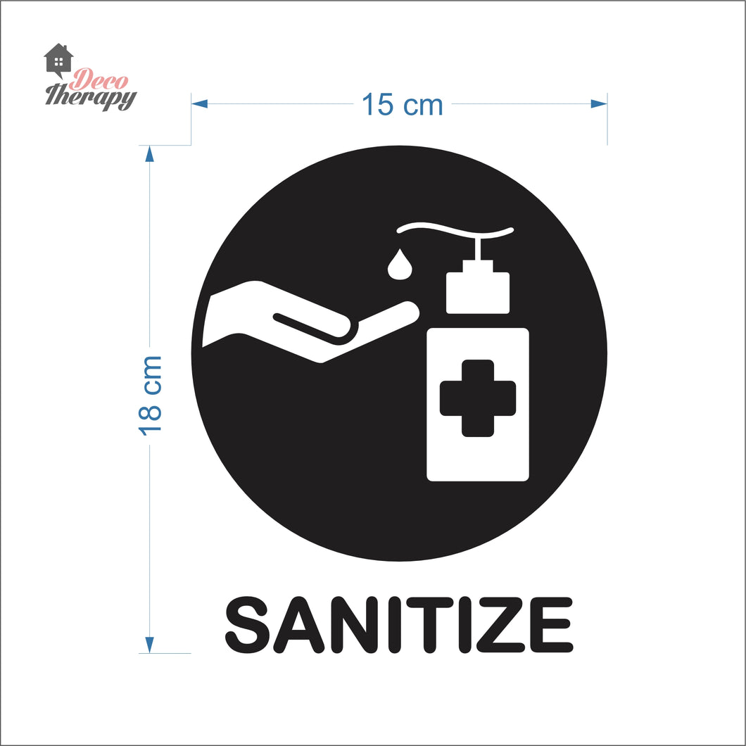 Sanitize Sign Sticker Self-Adhesive Decotherapy