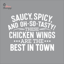 Load image into Gallery viewer, Saucy Spicy Tasty Chicken Wings Best In Town Wall Decal