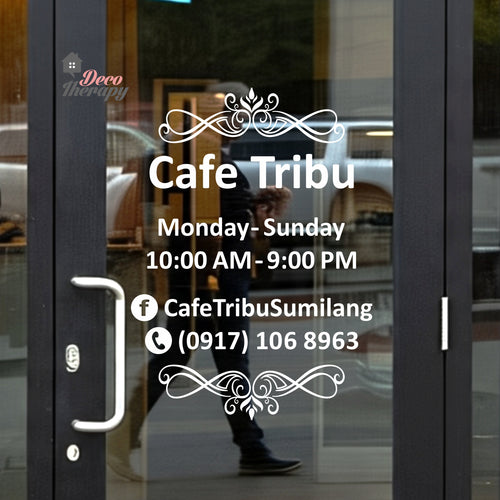 Customized Store Hours Wall Decal Decotherapy