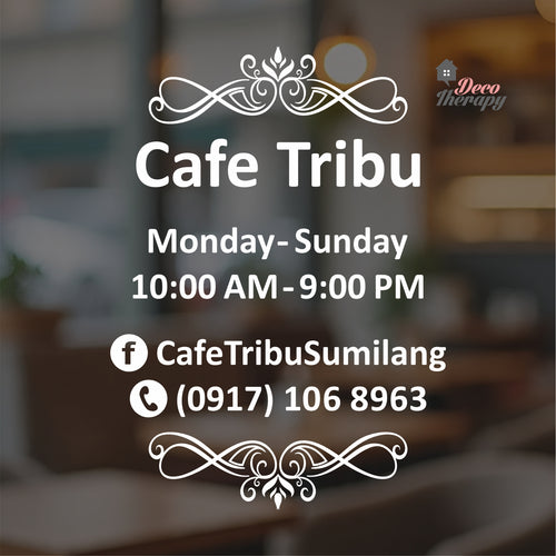 Customized Store Hours Wall Decal Decotherapy