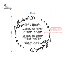 Load image into Gallery viewer, Customized Store Hours Wall Decal Decotherapy