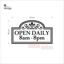 Load image into Gallery viewer, Customized Store Hours Wall Decal Decotherapy