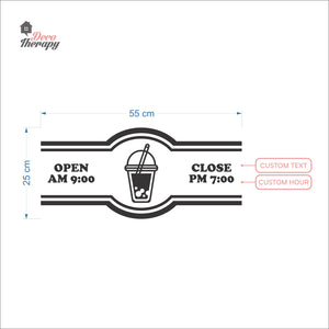 Customized Store Hours Wall Decal Decotherapy