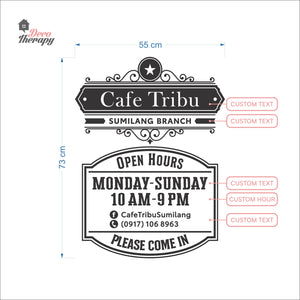 Customized Store Hours Wall Decal Decotherapy