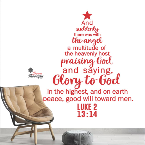 Suddenly There Was With The Angel Praising God Christmas Wall Decal Decotherapy